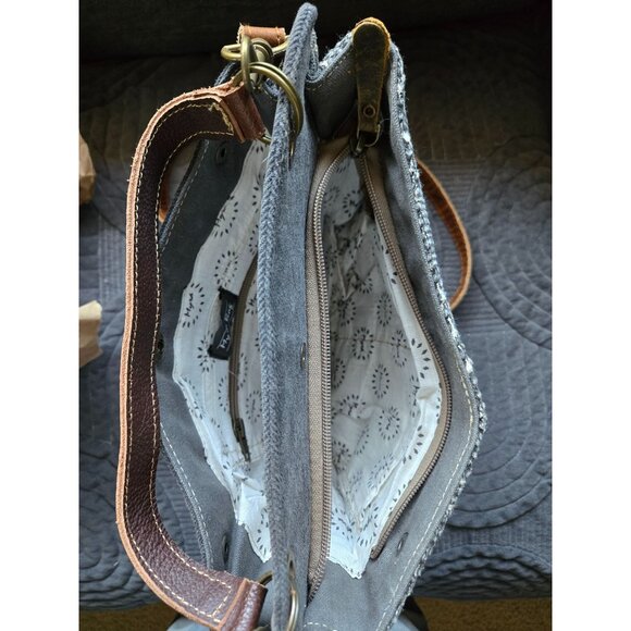 Myra Bags Upcycled Canvas Convertable Crossbody Handbag - Picture 5 of 7